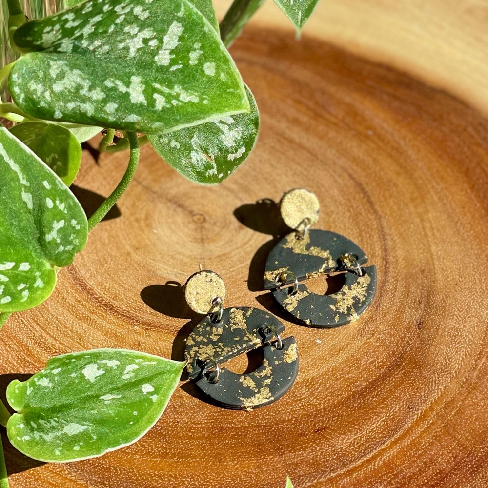 Black and Gold Earrings